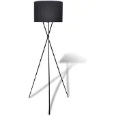 vidaXL Vloerlamp met lampenkap, hoge standaard, zwart
