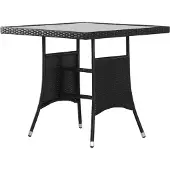 vidaXL Tuintafel 80x80x74 cm poly rattan zwart