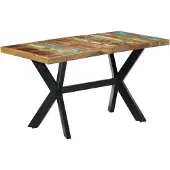 vidaXL Eettafel 140x70x75 cm massief gerecycled hout