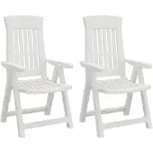 vidaXL Tuinstoelen 2 st verstelbaar PP wit
