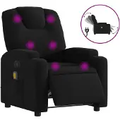 vidaXL Massagestoel elektrisch verstelbaar stof zwart