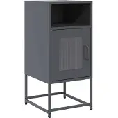 vidaXL Nachtkastje 36x39x78 cm koudgewalst staal antracietkleurig