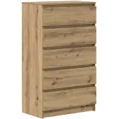 vidaXL Ladekast 60x36x103 cm bewerkt hout artisanaal eikenkleur