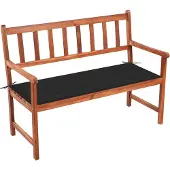 vidaXL Tuinbank met kussen 120 cm massief acaciahout