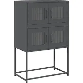 vidaXL Hoge kast 68x39x107 cm staal antracietkleurig