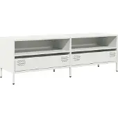vidaXL Tv-meubel 135x39x43,5 cm koudgewalst staal wit