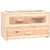 vidaXL Hamsterkooi 60x30x35 cm massief vurenhout