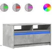 vidaXL Salontafel met LED-verlichting bewerkt hout betongrijs