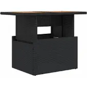 vidaXL Tuintafel 100x55x73 cm poly rattan en acaciahout zwart