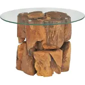 vidaXL Salontafel 60 cm massief teak drijfhout