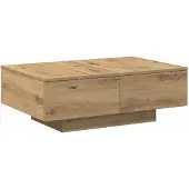 vidaXL Salontafel 90x60x31 cm bewerkt hout artisanaal eikenkleurig