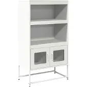 vidaXL Hoge kast 68x39x123 cm staal wit