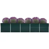 vidaXL Plantenbak verhoogd 400x80x45 cm gegalvaniseerd staal groen