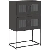 vidaXL Hoge kast 68x39x107 cm staal zwart