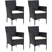 vidaXL Tuinstoelen 4 st poly rattan zwart