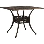 vidaXL Tuintafel 90x90x73 cm gietaluminium bronskleurig