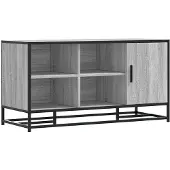 vidaXL Schoenenbank 100x40x53,5 cm bewerkt hout en metaal grijs sonoma