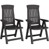 vidaXL Tuinstoelen 2 st verstelbaar PP antracietkleurig