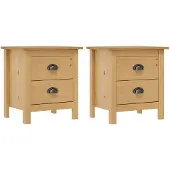 vidaXL Nachtkastjes 2 st Hill 46x35x49,5 cm massief grenenhout