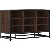 vidaXL Schoenenbank 84x40x53,5 cm bewerkt hout en metaal bruin eiken