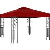 vidaXL Pavillon, 3x3 meter, bordeauxrood