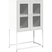 vidaXL Hoge kast 68x39x107 cm staal wit