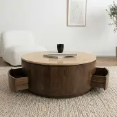 Giga Meubel Salontafel Elan met Lades Travertin Walnoot