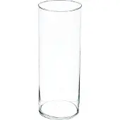 Atmosphera Bloemenvaas cilinder vorm van transparant glas 40 x 15 cm - Vazen