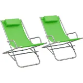 vidaXL Klapstoelen 2 st staal groen