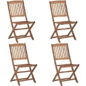 vidaXL Tuinstoelen 4 st inklapbaar massief acaciahout