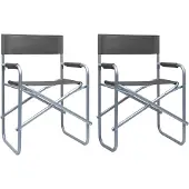 vidaXL Regisseursstoelen 2 st staal grijs