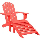 vidaXL Tuinstoel Adirondack met voetenbank massief vurenhout rood