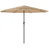 vidaXL Parasol met stalen paal 324x324x247 cm bruin