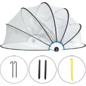 vidaXL Zwembadoverkapping rond 376x188 cm PVC