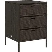 vidaXL Tuinkast, bruin, 55x59x80 cm, van polyrotan