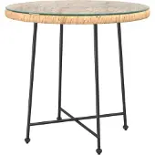 Syfax Eettafel Ø80 cm gehard glas en staal