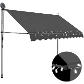 vidaXL Auvent manuel rétractable avec LED 300 cm Anthracite145866