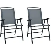vidaXL Tuinstoelen inklapbaar 2 st textileen grijs