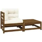 vidaXL 2-delige Loungeset met kussens grenenhout honingbruin