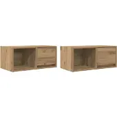 vidaXL Tv-meubelen 2 st 60x31x25,5 cm bewerkt hout artisanaal eiken