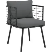 vidaXL Tuinstoel met kussens poly rattan zwart
