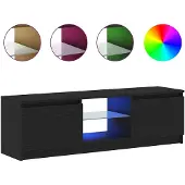 vidaXL Tv-meubel met LED 120x30x36 cm bewerkt hout zwart eiken