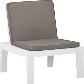 vidaXL Tuinstoel met kussen, kunststof, wit
