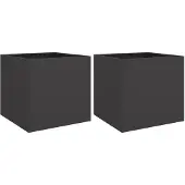 vidaXL Plantenbakken 2 st 42x40x39 cm staal zwart