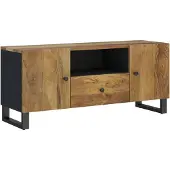 vidaXL Tv-meubel 105x33,5x46 cm massief mangohout en bewerkt hout