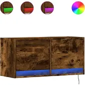 vidaXL Tv-wandmeubel met LED-verlichting 80x31x35 cm gerookt eiken