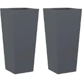 vidaXL Plantenbakken 2 st 35x35x75 cm staal antracietkleurig
