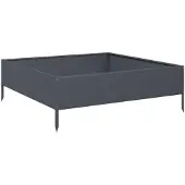vidaXL Plantenbak verhoogd 100x100x33,5 cm staal antracietkleurig