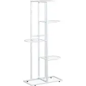 vidaXL Bloemenstandaard met 5 lagen 43x22x98 cm metaal wit