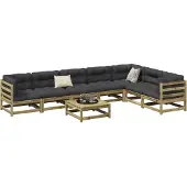 vidaXL 8-delige Loungeset geïmpregneerd grenenhout